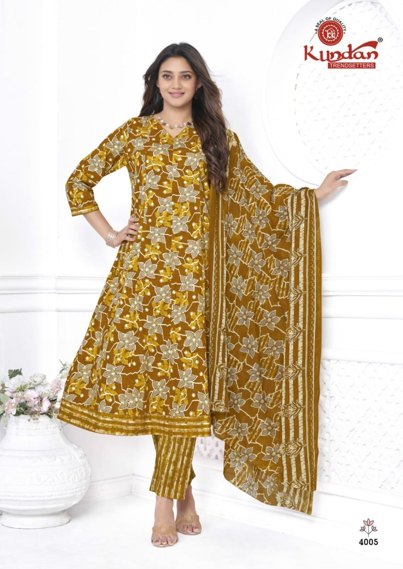 Anarkali Vol 4 By Kundan Cotton Anarkali Kurtis Set 
